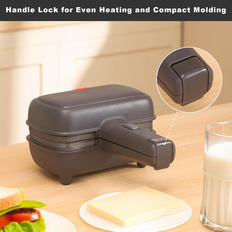 UVFAST Mini Sandwich Maker with Removable Plates: Portable Grilled Cheese Maker, Electric Breakfast Sandwichera with Non-Stick Plates, Hot Sandwich Maker Press for Cooking Breakfast, Grilled Cheese - Image 4